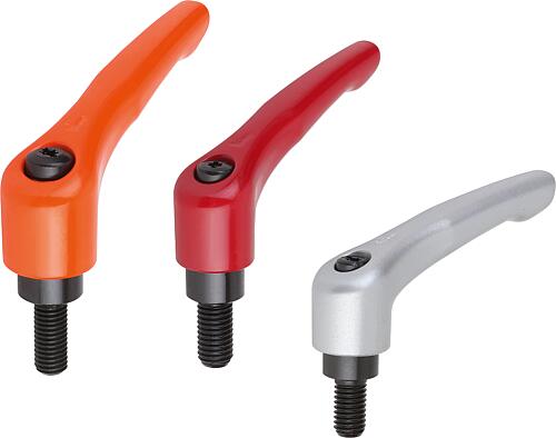 Klemmhebel Zinkdruckguss mit Außengewinde, seid...