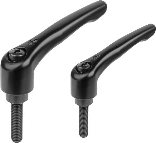 Klemmhebel mit Außengewinde, seidenmatt - inch