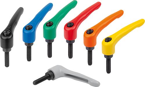 Klemmhebel mit Außengewinde, strukturmatt - inch