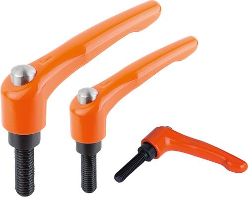 Klemmhebel Zinkdruckguss mit Außengewinde und S...