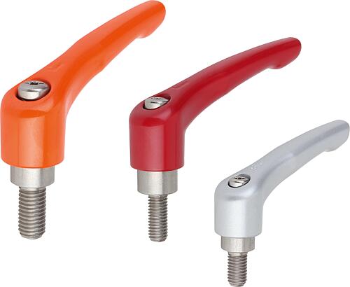 Klemmhebel Zinkdruckguss mit Außengewinde, seid...