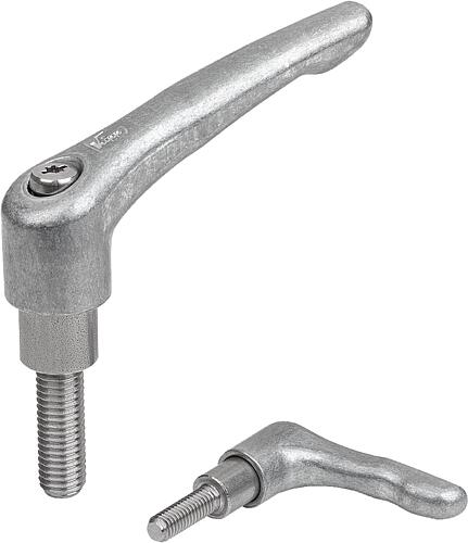 Klemmhebel Zinkdruckguss mit Außengewinde und v...