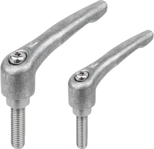 Klemmhebel mit Außengewinde, Stahlteile aus Ede...