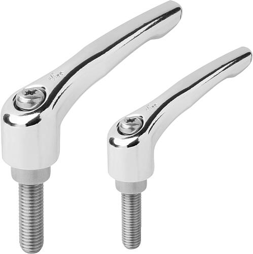 Klemmhebel mit Außengewinde, Stahlteile aus Ede...