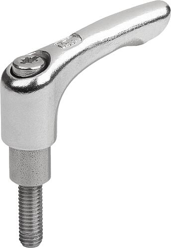 Klemmhebel Edelstahl mit Außengewinde und verlä...