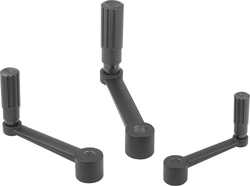 Handkurbeln Aluminium mit Zylindergriff drehbar