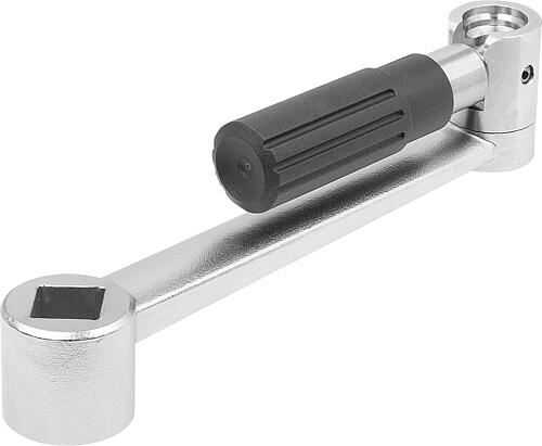 Handkurbeln Edelstahl mit Zylindergriff umlegba...