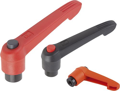 Klemmhebel Kunststoff mit Innengewinde und Druc...