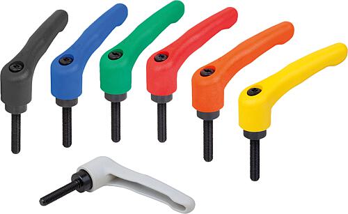 Klemmhebel Kunststoff mit Außengewinde, Gewinde...