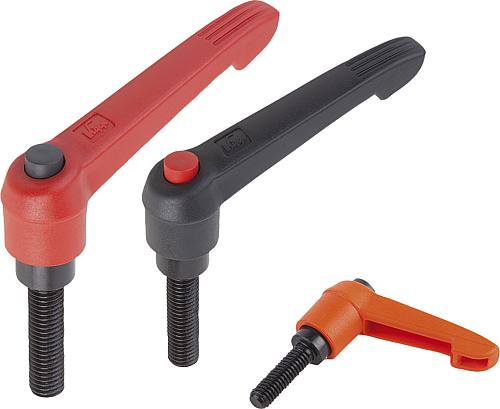 Klemmhebel Kunststoff mit Außengewinde und Druc...