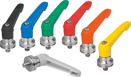 Klemmhebel Kunststoff mit Außengewinde und Span...