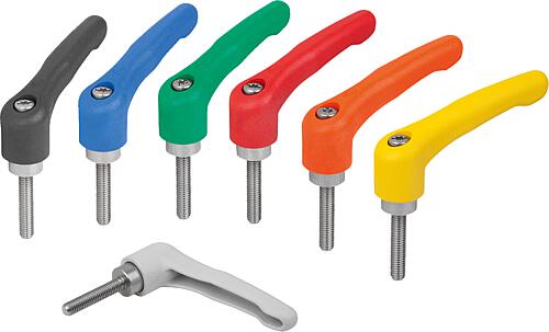 Klemmhebel Kunststoff mit Außengewinde, Gewinde...