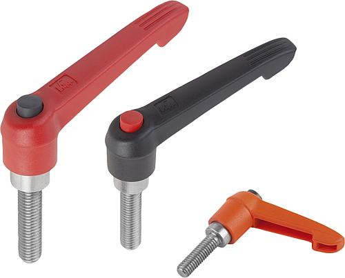 Klemmhebel Kunststoff mit Außengewinde und Druc...