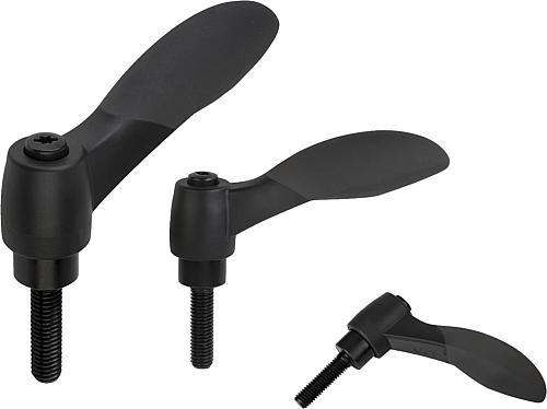 Klemmhebel 2K mit Außengewinde, Gewindeeinsatz ...