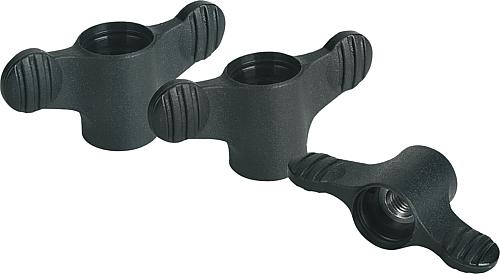 Flügelgriffe mit durchgehendem Innengewinde - inch