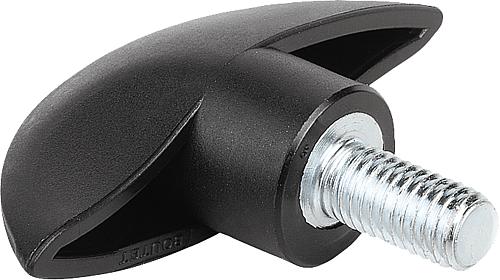 Flügelgriffe Kunststoff, Gewindeeinsatz Messing...