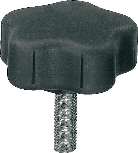 Fünfsterngriffe mit Außengewinde