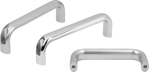 Bügelgriffe Edelstahl oval mit Außenbohrung