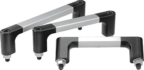 Rohrgriffe Aluminium mit schwarz pulverbeschich...