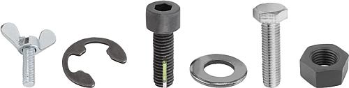 Muttern, Schrauben, Unterlegscheiben, Sicherung...