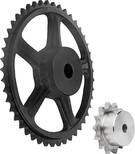 Kettenräder einfach 5/8“ x 3/8“ DIN ISO 606