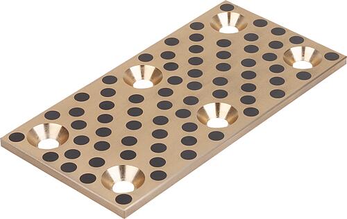 Gleitplatten Bronze, wartungsfrei, Form D
