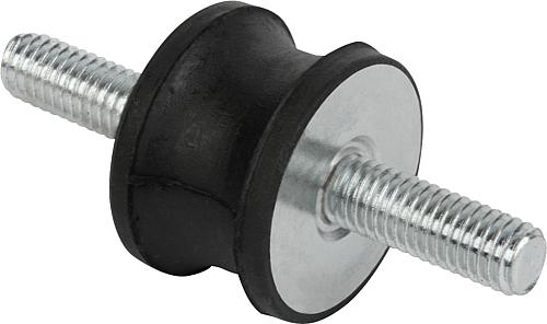 Gummipuffer Stahl Typ AT tailliert mit zweiseit...