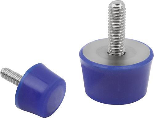 Gummipuffer Edelstahl, Typ K konisch mit Außeng...