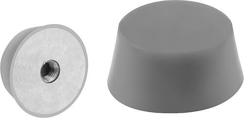 Gummipuffer Edelstahl, Typ EK konisch mit Innen...