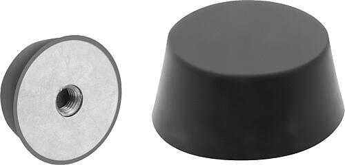 Gummipuffer Stahl, Typ EK konisch mit Innengewinde