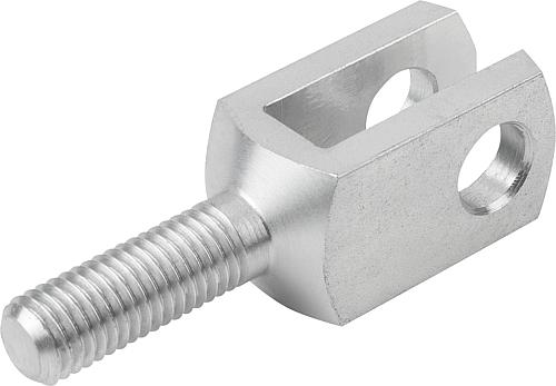 Gabelköpfe Stahl oder Edelstahl mit Außengewinde