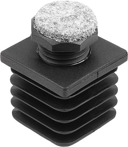 Justierstopfen Kunststoff mit Filzgleitfläche f...