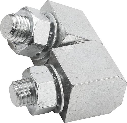 Scharniere eckig mit Befestigungsmuttern, Form B