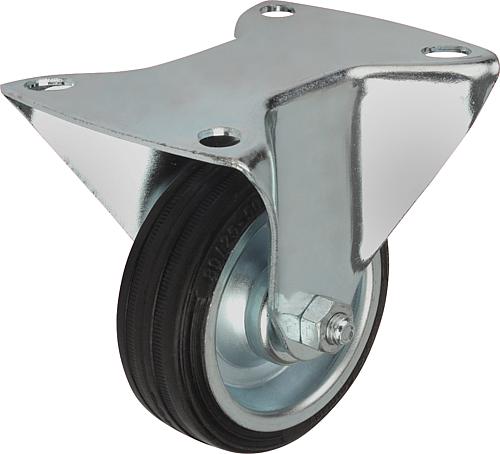 Stahlblech-Bockrollen mit Vollgummireifen, Stan...