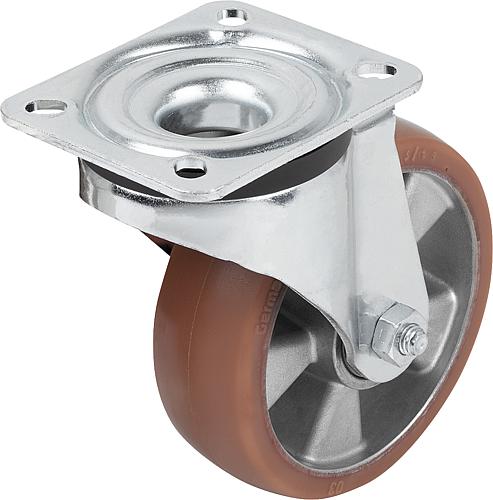 Stahlblech-Lenkrollen mit Polyurethan-Elastomer...