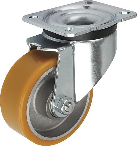 Stahlblech-Lenkrollen mit Extrathane-Laufbelag,...