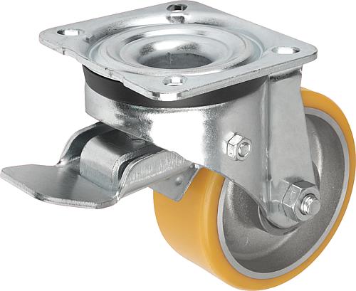 Stahlblech-Lenkrollen mit stop-top, mit Extrath...