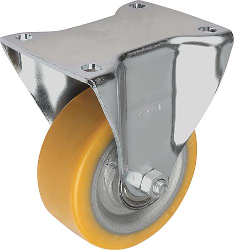 Stahlblech-Bockrollen mit Extrathane-Laufbelag,...