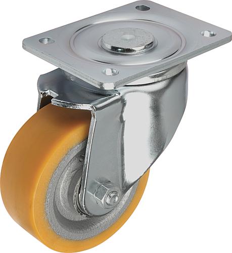 Stahlblech-Lenkrollen mit Extrathane-Laufbelag,...