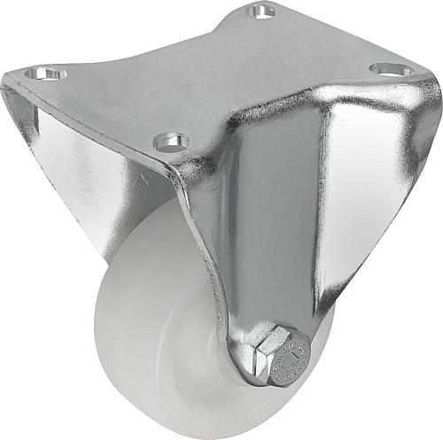 Stahlblech-Bockrollen mit Polyamid-Rad, schwere...