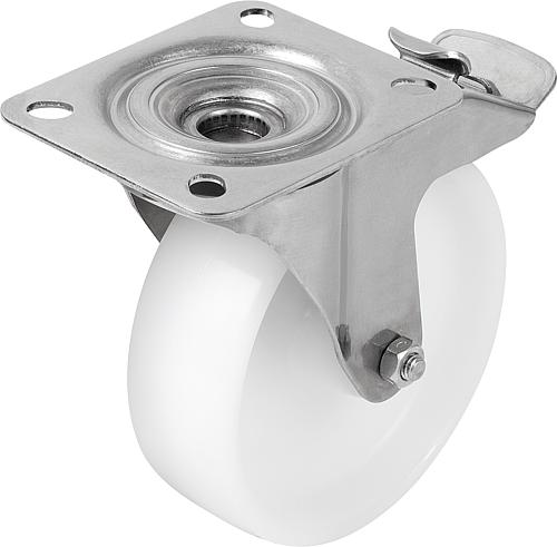 Lenkrollen mit stop fix Edelstahl mit Polyamid-...