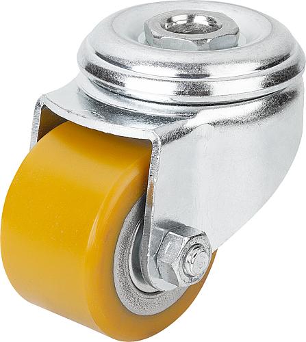 Stahlblech-Lenkrollen Kompakt-Ausführung, Form A