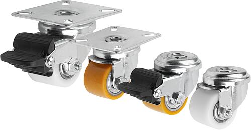 Stahlblech-Lenkrollen Kompakt-Ausführung