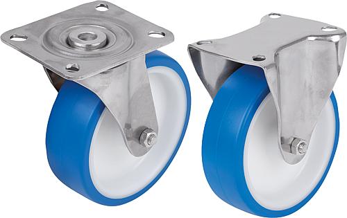 Lenk- und Bockrollen Edelstahl für Hygienebereich