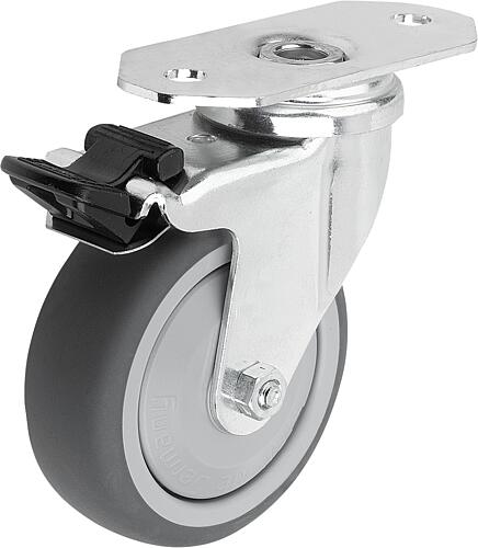 Apparate-Lenk- und Bockrollen Stahl, Laufbelag ...