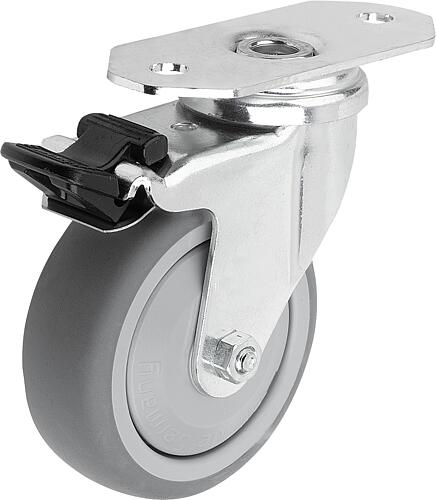 Apparate-Lenk- und Bockrollen Stahl, Laufbelag ...