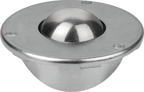 Kugelrollen mit Befestigungsbohrungen, ohne Ge...