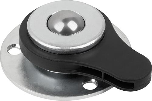 Kugelrollen Stahl mit klemmbarer Kugel, Form A