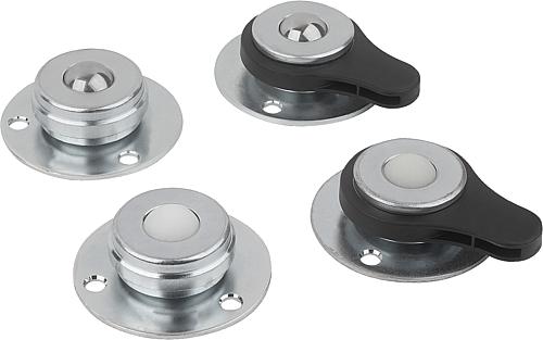 Kugelrollen Stahl mit klemmbarer Kugel