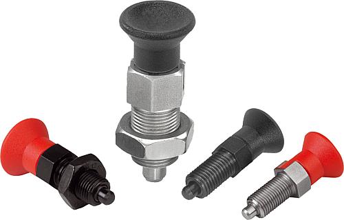 Arretierbolzen Stahl oder Edelstahl mit Kunstst...